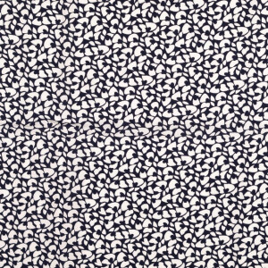 viscose poplin flowers white/navy