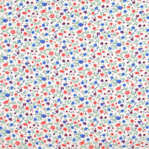 viscose poplin flowers green