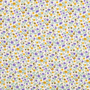 viscose poplin flowers green