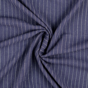 Viscose linen slub stripes navy