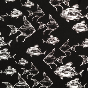 viscose poplin fish black