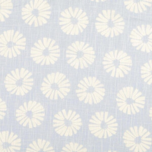 linen washed flowers light blue