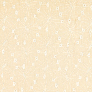 cotton muslin embroidered flowers light yellow