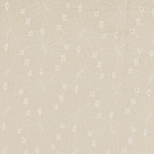 cotton muslin embroidered flowers beige