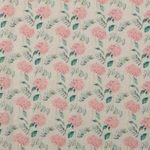 linen washed digital print flowers pink