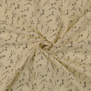 Seersucker vintage flowers grey