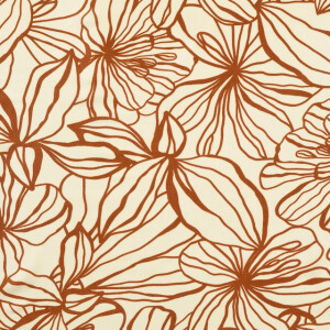 viscose poplin flowers offwhite/brown