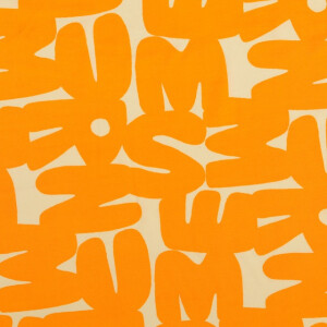 viscose poplin letters orange/light yellow