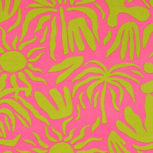 viscose poplin abstract pink/green