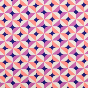 viscose poplin geometric purple