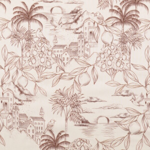 cotton poplin digital print palm trees brown