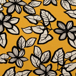 viscose linen flowers mustard