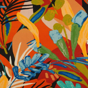 viscose linen digital print flowers multicolor