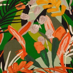 viscose linen digital print flowers multicolor