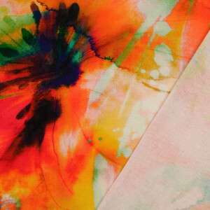 viscose linen digital print batik orange