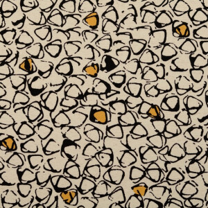viscose linen geometric offwhite/orange