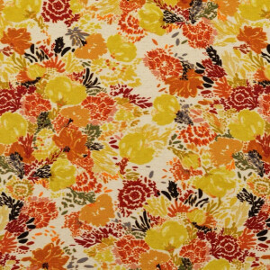 viscose linen digital print flowers yelow