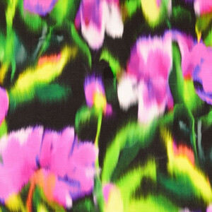 viscose satin digital print tie-dye flowers pink