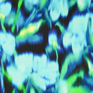 viscose satin digital print tie-dye flowers blue