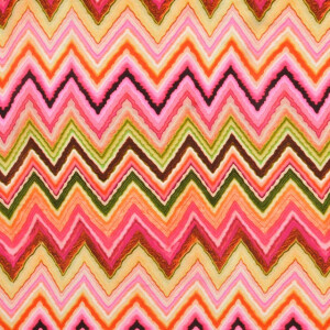 viscose satin digital print zigzag pink/orange
