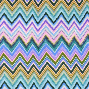 viscose satin digital print zigzag blue