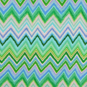viscose satin digital print zigzag green