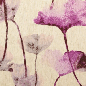 viscose linen digital print flowers lilac