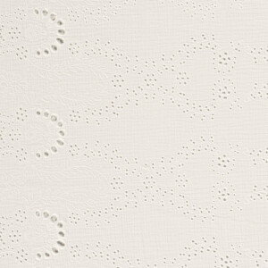 cotton muslin embroidered flowers offwhite
