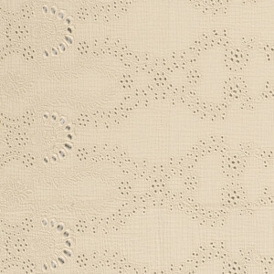 cotton muslin embroidered flowers beige