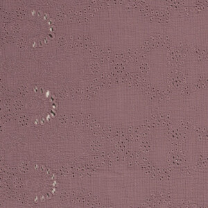 cotton muslin embroidered flowers purple