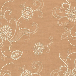 cotton muslin embroidered flowers terra pink