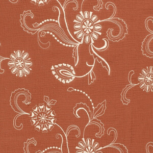 cotton muslin embroidered flowers redwood