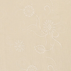 cotton muslin embroidered flowers beige