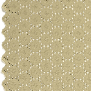 cotton voile embroidered abstract olive green