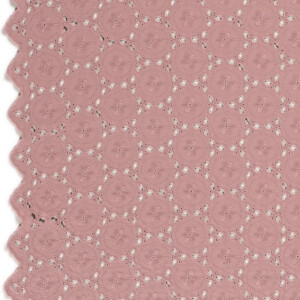 cotton voile embroidered abstract old pink