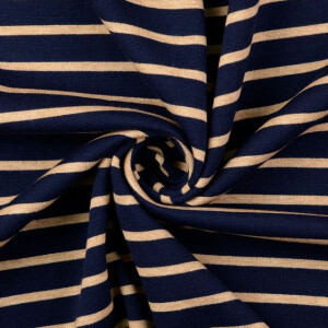 Knit jersey jacquard stripes navy