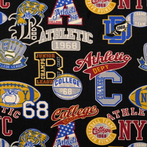 French Terry brushed college black