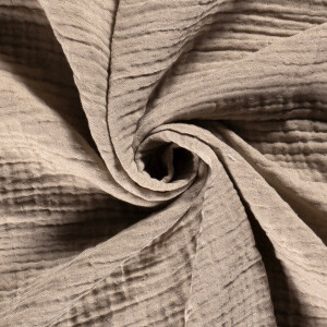 muslin 4 layer recycled solid taupe grey