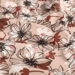 viscose poplin flowers pink