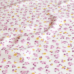 viscose poplin flowers pink