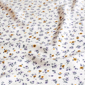 viscose poplin flowers purple