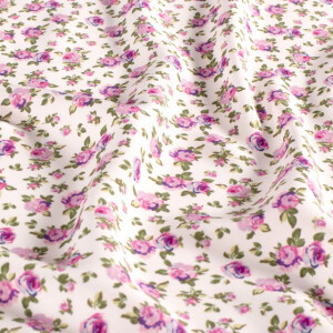 viscose poplin flowers white