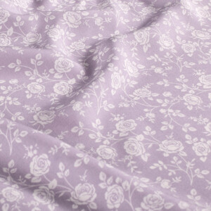 viscose poplin flowers lilac