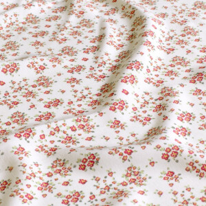 viscose poplin flowers white