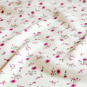 viscose poplin flowers white