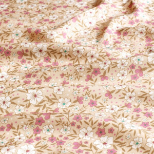 viscose poplin flowers peach