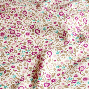 viscose poplin flowers white