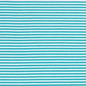 cotton jersey striped 5mm turquoise
