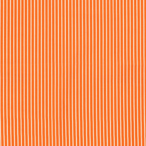 Cotton Poplin Printed Stripes Orange