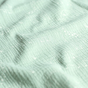 cotton muslin giraffes and elephants mint